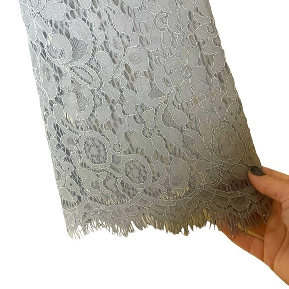 SUNDANCE Gray Velvet/Lace Blouse - Picture 4 of 6